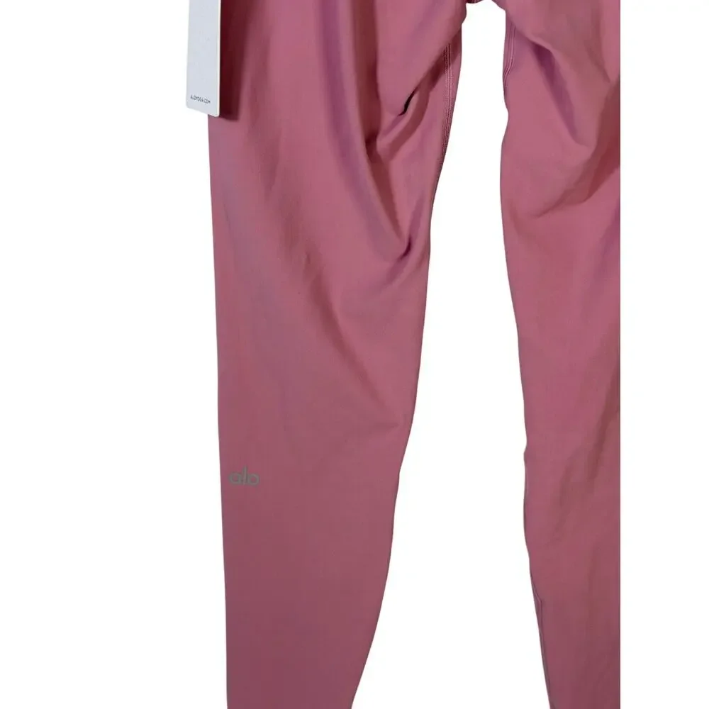 Alo Yoga 7/8 High-Waist Airbrush Leggings Pink Wild Rose Women's L NWT